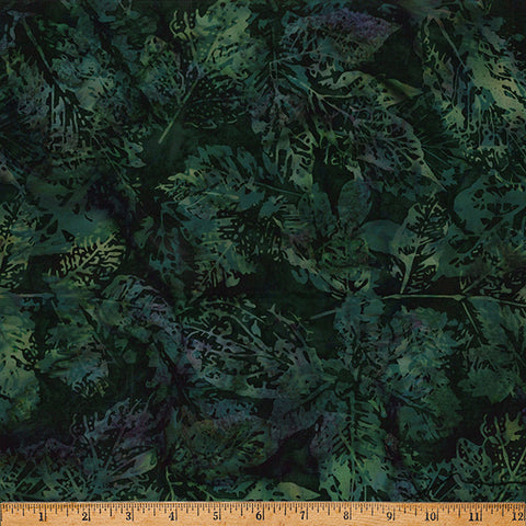 Hoffman Batik X2650 272 Mallard Xray Leaves By The Yard