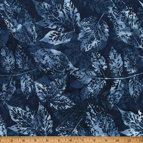 Hoffman Batik X2650 440 Liquorice Xray Leaves By The Yard