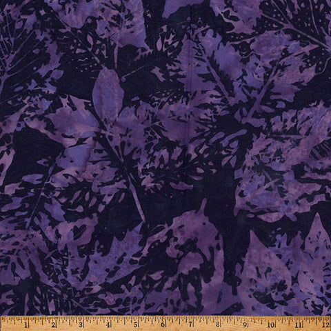 Hoffman Batik X2650 701 Deep Amethyst Xray Leaves By The Yard