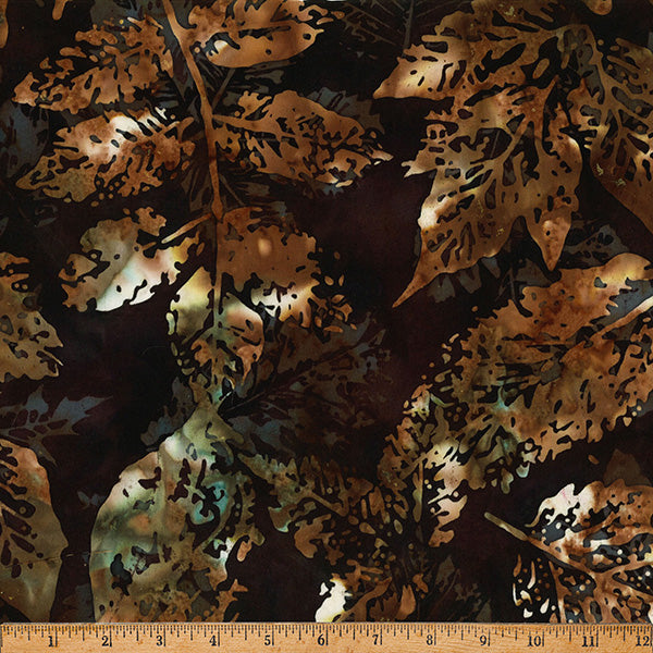 Hoffman Batik X2650 704 Deep Earth Xray Leaves By The Yard
