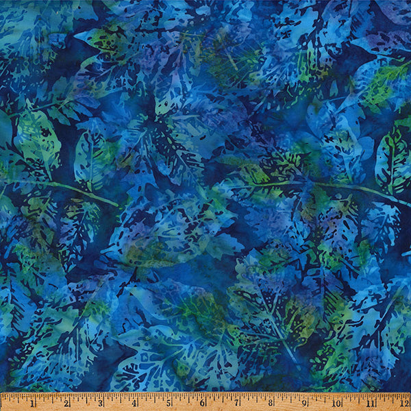 Hoffman Batik X2650 73 Ocean X-Ray Leaves By The Yard