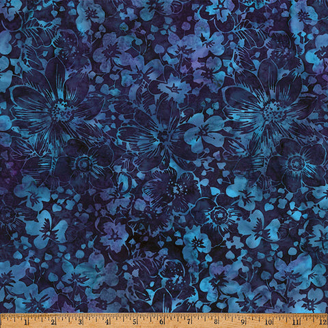 Hoffman Batik X2651 41 Iris Packed Floral By The Yard