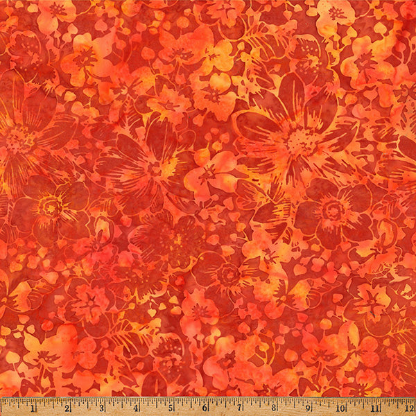 Hoffman Batik X2651 431 Cayenne Packed Floral By The Yard