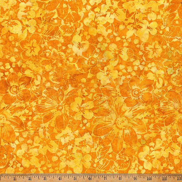 Hoffman Batik X2651 460 Squash Packed Floral By The Yard