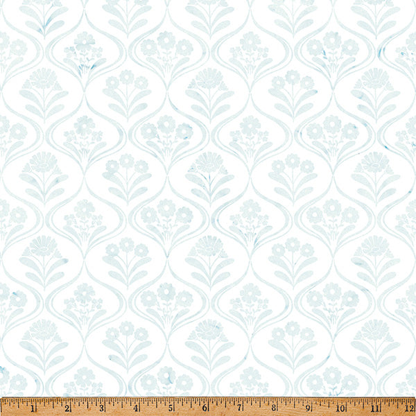 Hoffman Batik X2652 113 Frost Scallop With Flowers By The Yard