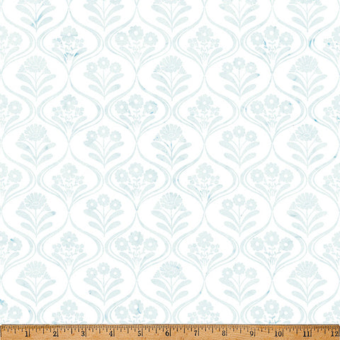 Hoffman Batik X2652 113 Frost Scallop With Flowers By The Yard