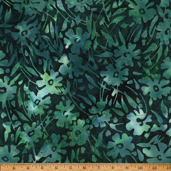 Hoffman Batik X2656 272 Mallard Bold Flower By The Yard
