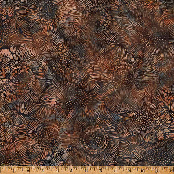 Hoffman Batik X2660 168 Nutmeg Anemone Flowers By The Yard