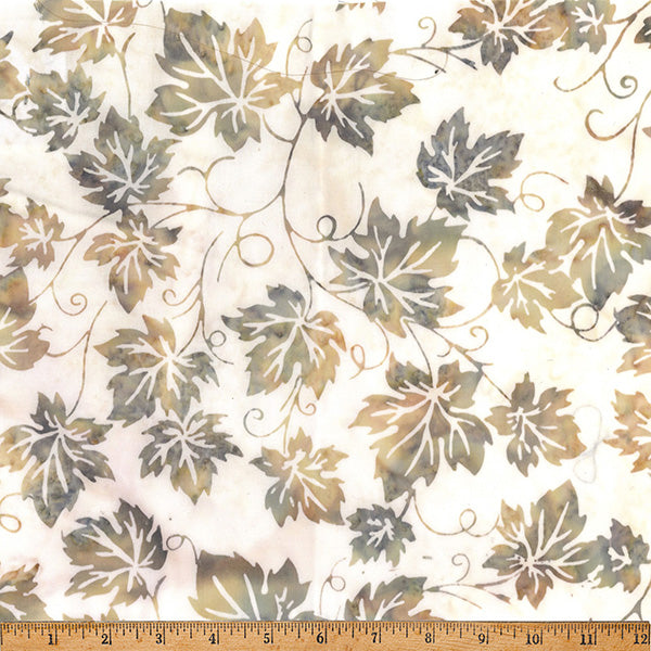 Hoffman Batik X2664 64 Tan Grape Leaves By The Yard