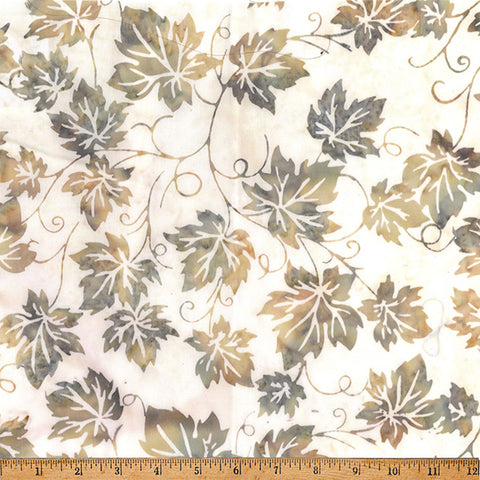 Hoffman Batik X2664 64 Tan Grape Leaves By The Yard