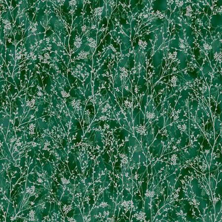 Hoffman Metallic Cotton & Pine X5558 60S Hunter/Silver By The Yard