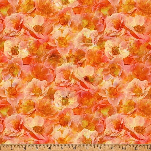 Hoffman Spectrum Print Flourish X5629 224 Poppy By The Yard