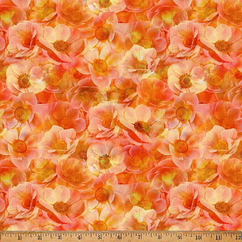 Hoffman Spectrum Print Flourish X5629 224 Poppy By The Yard