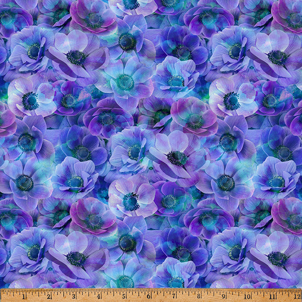 Hoffman Spectrum Print Flourish X5629 558 Lupine By The Yard