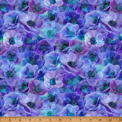 Hoffman Spectrum Print Flourish X5629 558 Lupine By The Yard