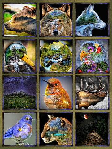 Hoffman Spectrum Print Wild & Woven X5685 170 Meadow EXTRA LARGE 56" PANEL By The PANEL (Not Strictly By The Yard)