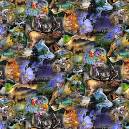 Hoffman Spectrum Print Wild & Woven X5686 170 Meadow By The Yard