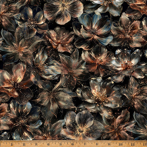 Hoffman Spectrum Print Midnight Flora X5698 128 Midnight By The Yard