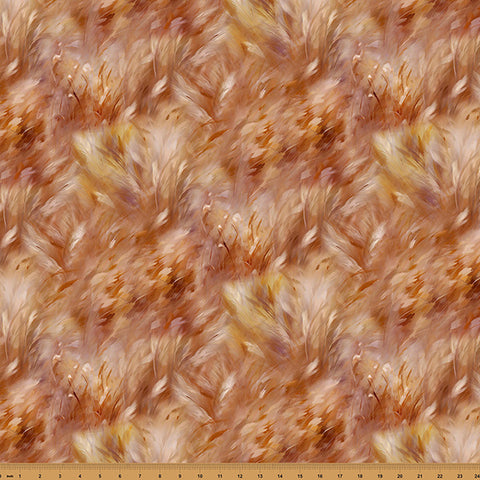 Hoffman Spectrum Print Wings Over Wildflowers X5704 39 Rust By The Yard