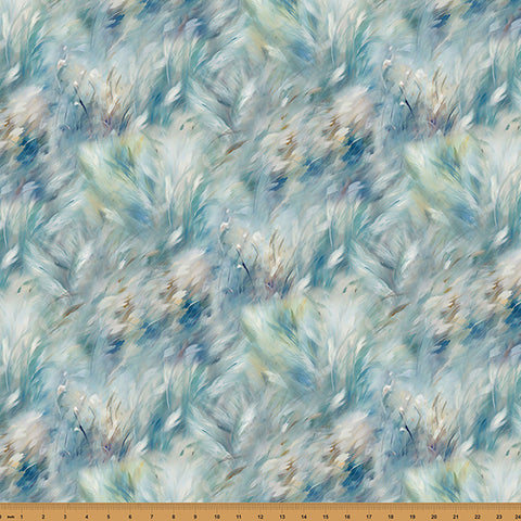 Hoffman Spectrum Print Wings Over Wildflowers X5704 F7 French Blue By The Yard
