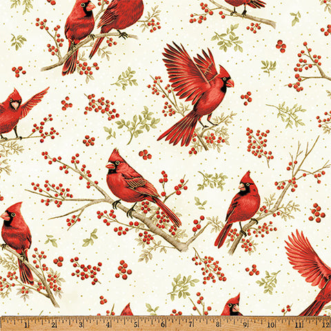 Hoffman Metallic Berries & Birch X7796 20G Natural/Gold By The Yard