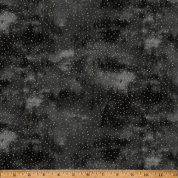 Hoffman Metallic Berries & Birch X7797 4G Black/Gold By The Yard