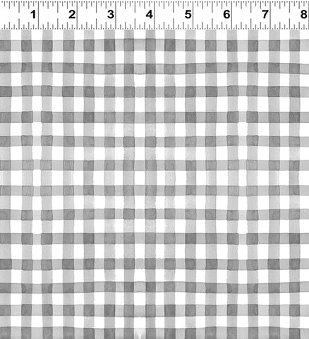 Clothworks Sunflower Bouquets Y3913 6 Gray Gingham By the Yard