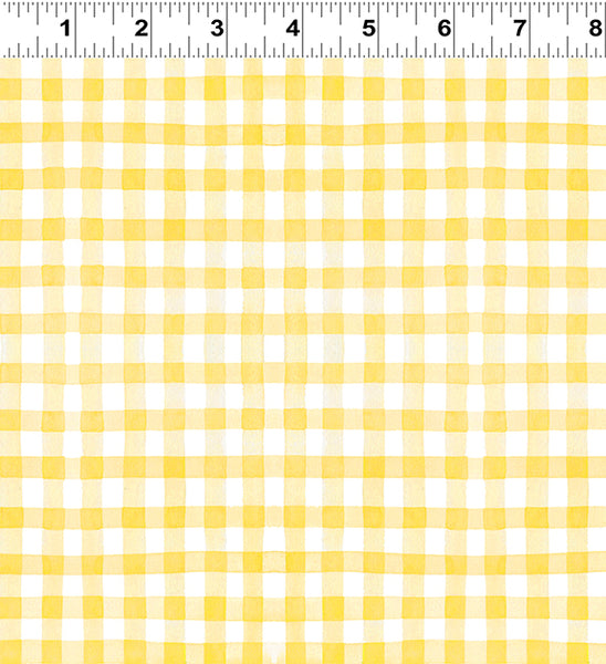 Clothworks Sunflower Bouquets Y3913 9 Yellow Gingham By the Yard