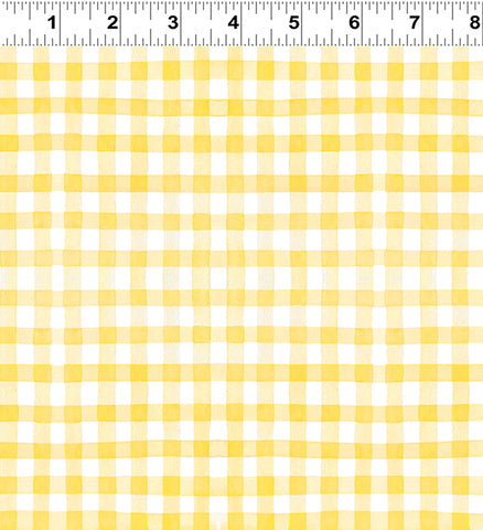 Clothworks Sunflower Bouquets Y3913 9 Yellow Gingham By the Yard
