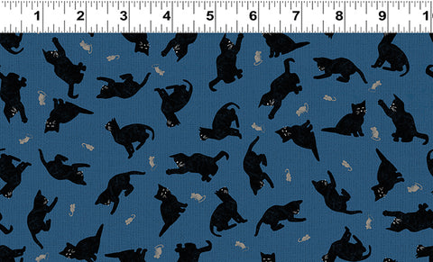 Clothworks Purrfection Y3974 90 Kittens Blue By The Yard