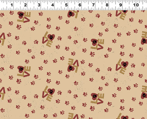 Clothworks Purrfection Y3975 82 Paw Prints Red By The Yard