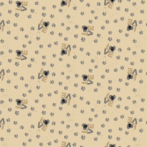 Clothworks Purrfection Y3975 6 Paw Prints Gray By The Yard