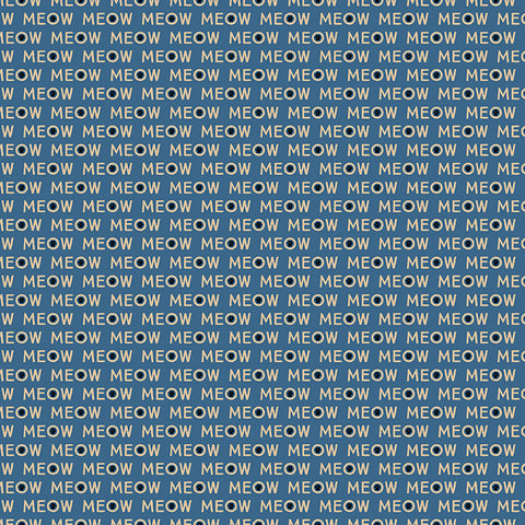 Clothworks Purrfection Y3976, 90 Stück, Blau, Meterware
