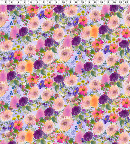 Clothworks Digital - Garden Fresh Y4256 26 Light Purple Dahlias By The Yard