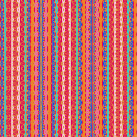 Clothworks Digital - Fantasticats Y4345 36 Geo Stripe Orange By The Yard