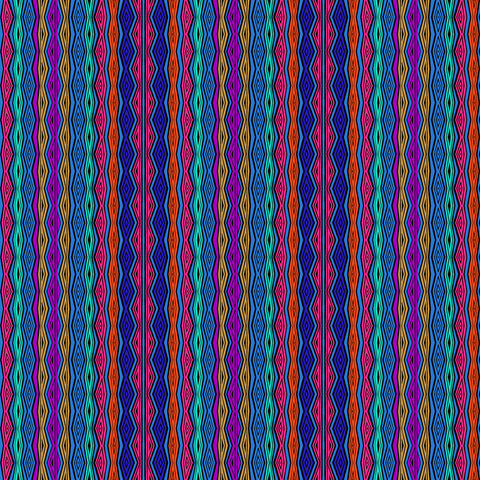 Clothworks Digital - Fantasticats Y4345 90 Geo Stripe Blue By The Yard