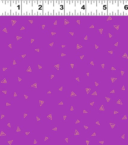 Clothworks Digital - Fantasticats Y4348 122M Triangles Dark Orchid By The Yard