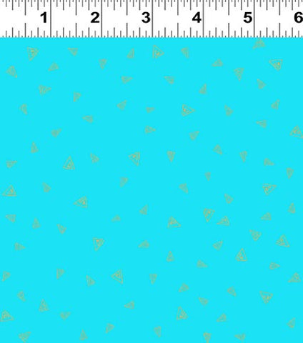 Clothworks Digital - Fantasticats Y4348 33M Triangles Aqua By The Yard