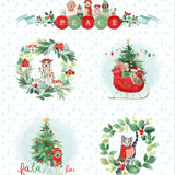 Clothworks Digital Santa Paws Y4427 1 White 24" PANEL By The PANEL (Not Strictly By The Yard)