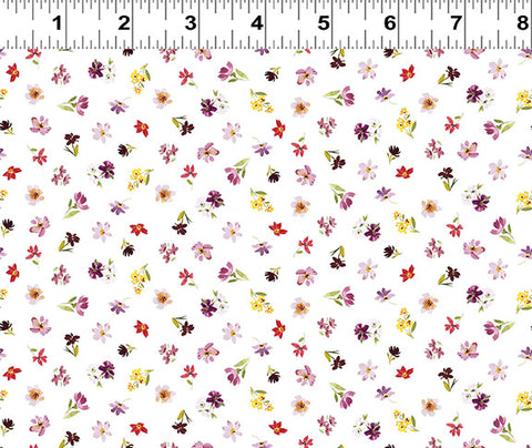 Clothworks Digital Summer Garden Y4523 1 White Ditsy By The Yard