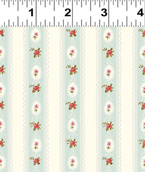 Clothworks Charlotte Y4615 101 Turquoise Ribbon Stripe By The Yard