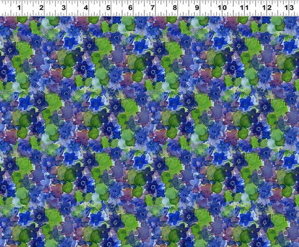 Clothworks Lily Pond Y4627 90 Blue Floral By The Yard