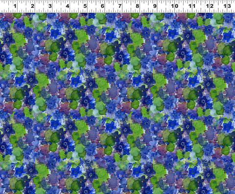 Clothworks Lily Pond Y4627 90 Blue Floral By The Yard