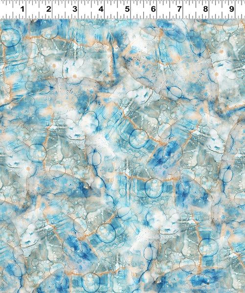 Clothworks Naturescape Y4656 97 Light Sky Marbling By The Yard