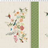 Clothworks Hummingbird Days Y4722 11 Light Khaki Fat Quarter 36" PANEL By The PANEL (Not Strictly By The Yard)