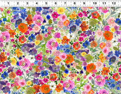 Clothworks Fleur De Rose Y4761 55 Multi Color Packed Floral