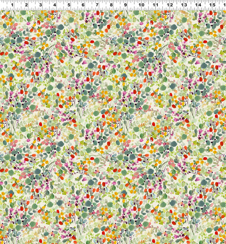 Clothworks Fleur De Rose Y4766 55 Multi Color Paint Dabs By The Yard