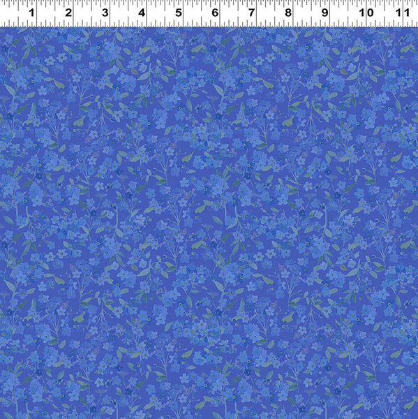 Clothworks Fleur De Rose Y4769 90 Blue Forget Me Not By The Yard
