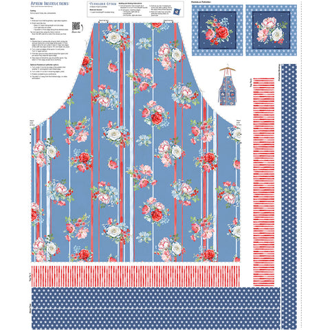 Clothworks Americana Y4777 88 Denim Apron 36" CANVAS PANEL By The PANEL (Not Strictly By The Yard)