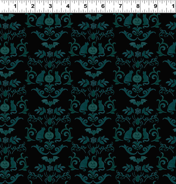 Clothworks Emerald Hollow Y4827 3 Black Damask By The Yard